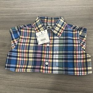 Janie and Jack PLAID POPLIN SHIRT NEW With TAGS size 18-24 months.